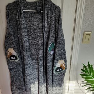 Her Universe My Neighbor Totoro long Black/white Marled Cardigan XL